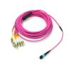 12Core MTP\/MPO-LC Multimode OM 4 4. Cáp đột phá màu hồng 5 mm